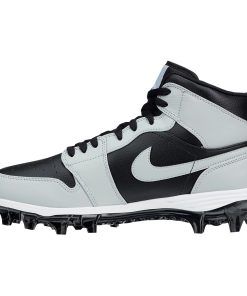 Jordan 1 Alpha Menace Mid Football Cleats Black Grey