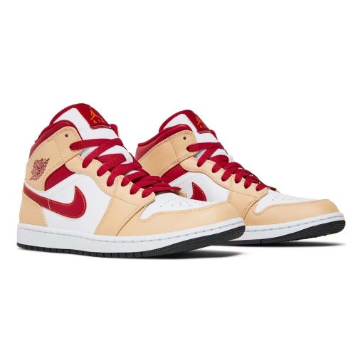 Air Jordan 1 Mid ‘Light Curry Cardinal Red’