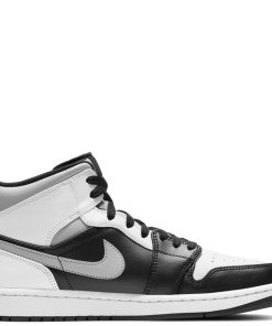 Jordan Air 1 Mid Black/White-Lt Smoke Grey Youth