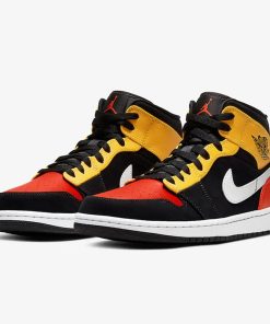 Air Jordan 1 Mid Black Amarillo Orange