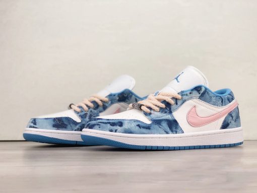 Air Jordan 1 Low Washed Denim/White-Pink