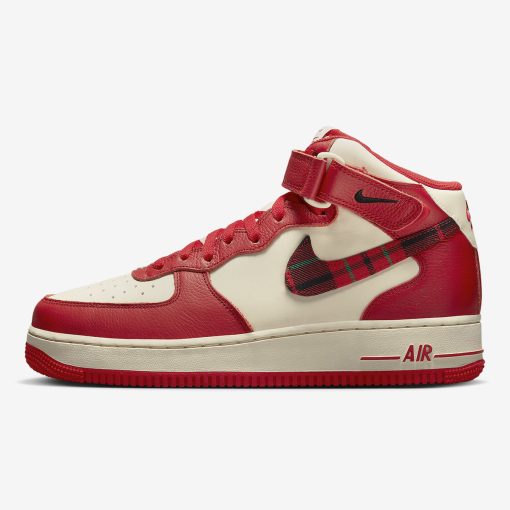 Nike Air Force 1 Mid Plaid Cream Red