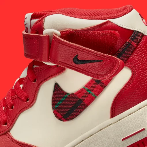 Nike Air Force 1 Mid Plaid Cream Red