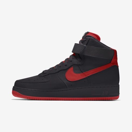 Air Force 1 High Leather Black Red Swoosh New Classic Boot