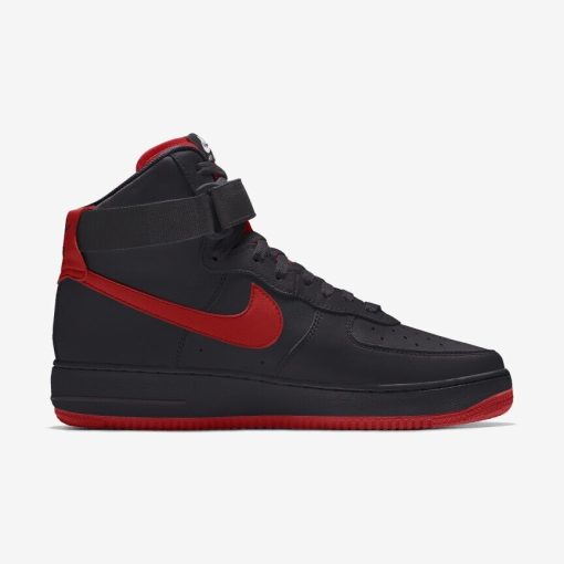 Air Force 1 High Leather Black Red Swoosh New Classic Boot