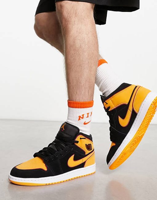 Jordan 1 Mid SE Black Vivid Orange