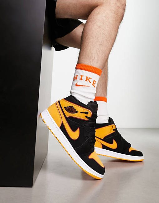 Jordan 1 Mid SE Black Vivid Orange