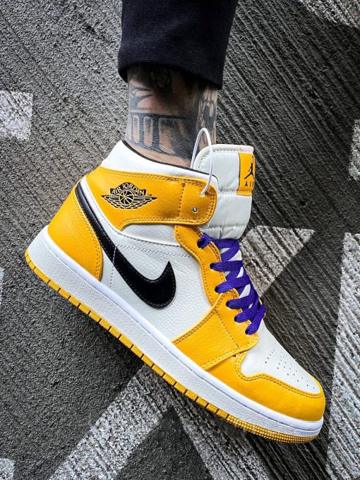 Air Jordan 1 Mid Lakers Colorway