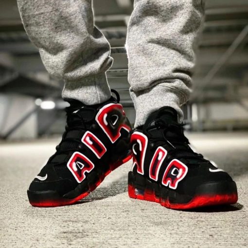 Nike Air More Uptempo ‘Black White Laser Crimson’