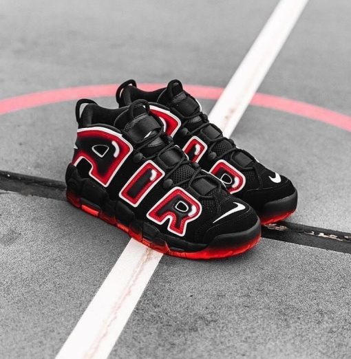 Nike Air More Uptempo ‘Black White Laser Crimson’