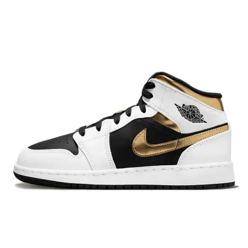 Air Jordan 1 Mid GS White Gold