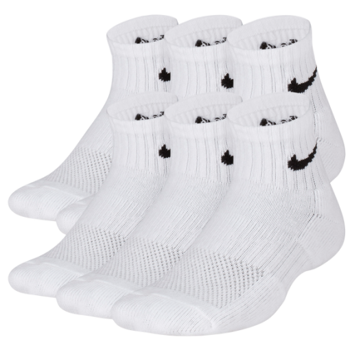 Nike 6 Pack Cushioned Quarter Socks