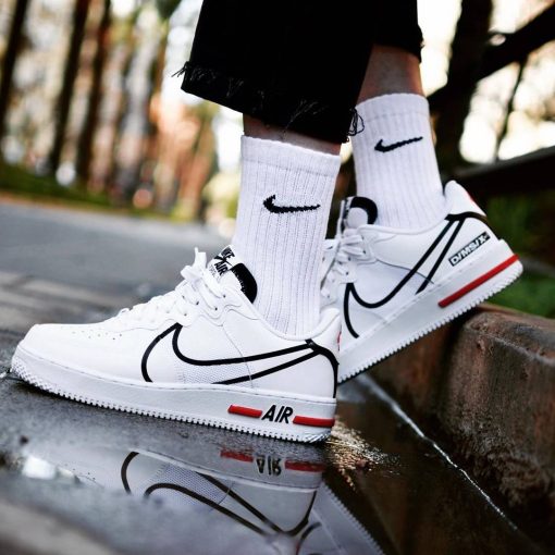 Air Force 1 React White_Black_True Red
